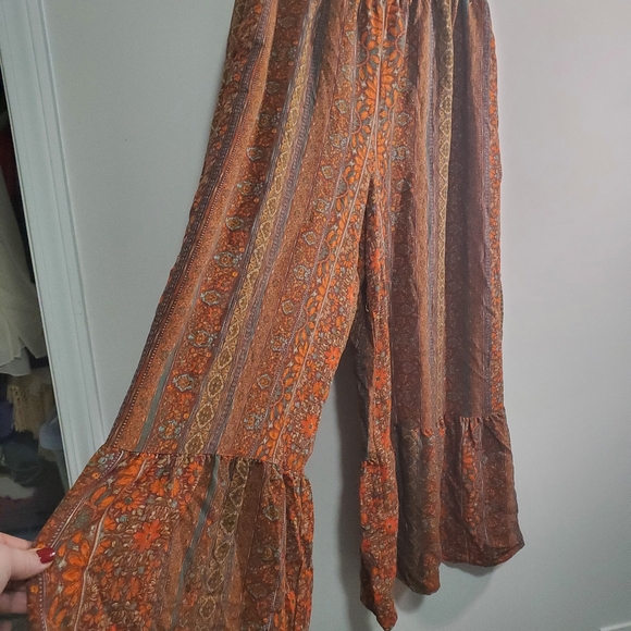 Easel Printed Boho Flare Bell Style Stretch Pull On Pants Size Large - Picture 5 of 16